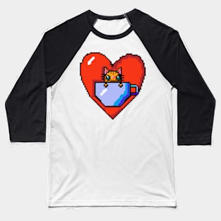 Cat In a mug in a heart Baseball T-Shirt